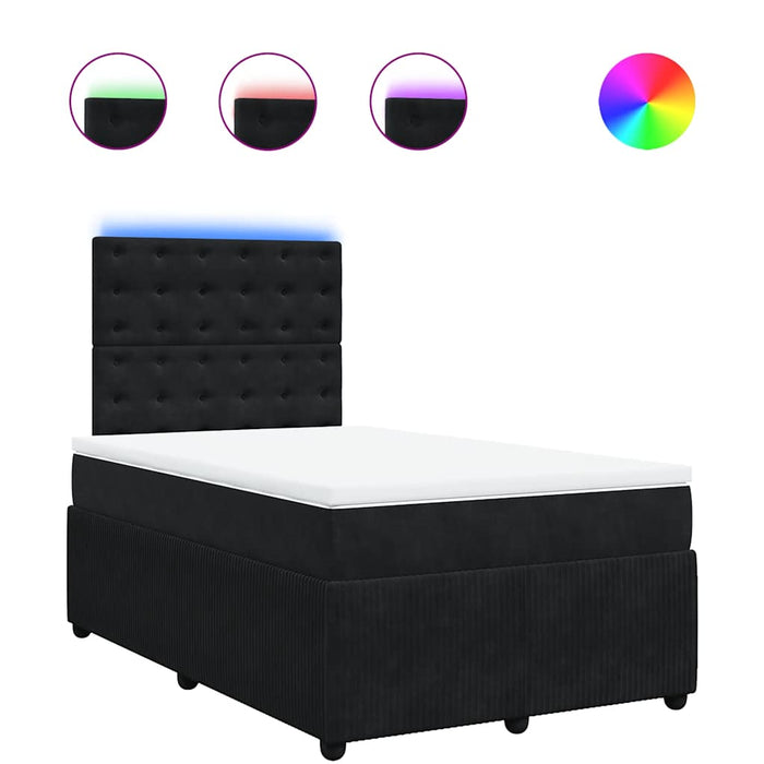 Pat box spring cu saltea, negru, 120x190 cm, catifea - WALTI WALTI