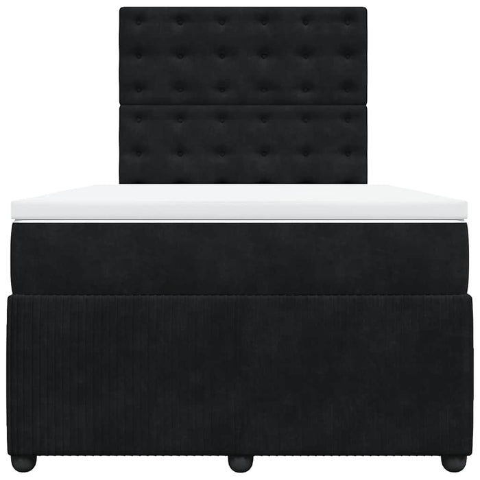 Pat box spring cu saltea, negru, 120x190 cm, catifea - WALTI WALTI