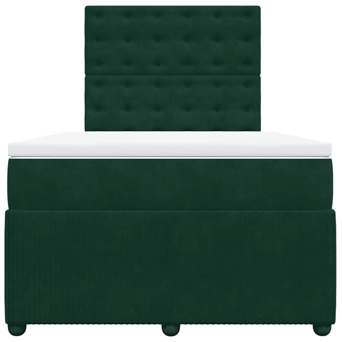 Pat box spring cu saltea, verde închis, 120x190 cm, catifea - WALTI WALTI