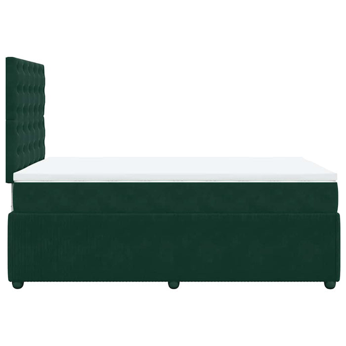 Pat box spring cu saltea, verde închis, 120x190 cm, catifea - WALTI WALTI