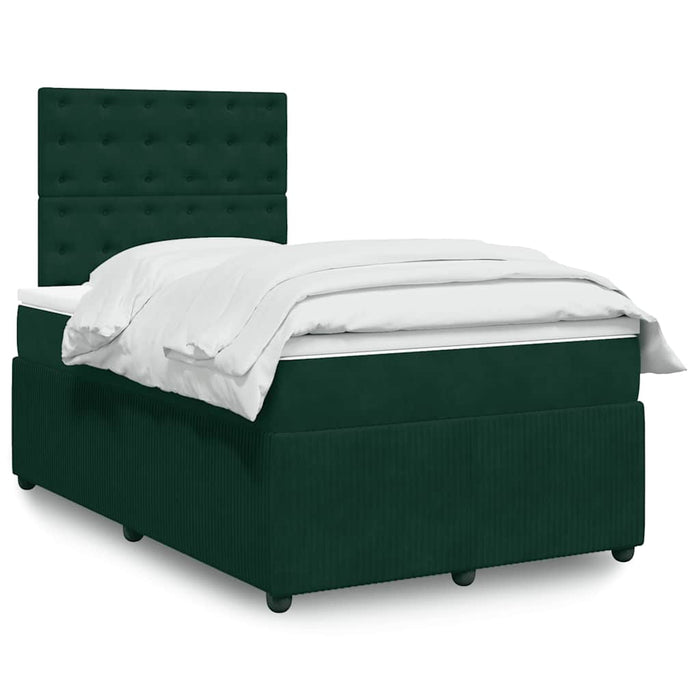 Pat box spring cu saltea, verde închis, 120x190 cm, catifea - WALTI WALTI