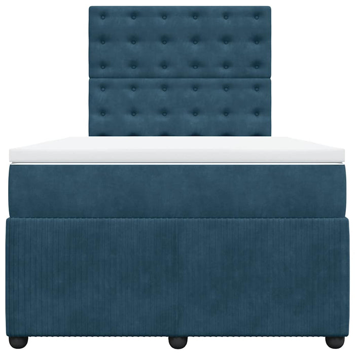 Pat box spring cu saltea, albastru, 120x190 cm, catifea - WALTI WALTI