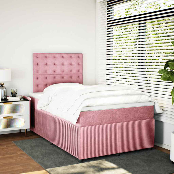 Pat box spring cu saltea, negru, 120x190 cm, catifea - WALTI WALTI