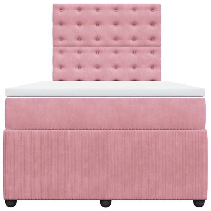 Pat box spring cu saltea, negru, 120x190 cm, catifea - WALTI WALTI