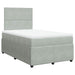 Pat continental cu saltea, gri deschis, 120x200 cm, catifea - WALTI WALTI