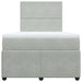 Pat continental cu saltea, gri deschis, 120x200 cm, catifea - WALTI WALTI