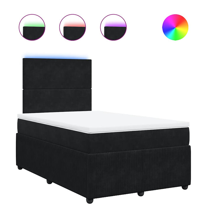 Pat box spring cu saltea, negru, 120x200 cm, catifea - WALTI WALTI