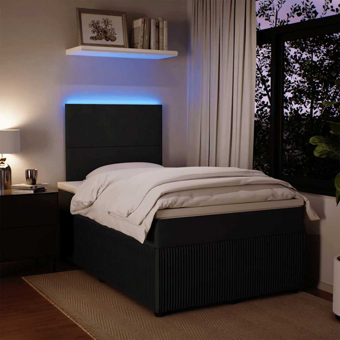 Pat box spring cu saltea, negru, 120x200 cm, catifea - WALTI WALTI