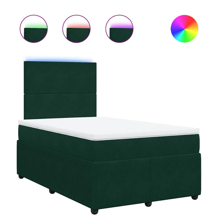 Pat box spring cu saltea, verde închis, 120x200 cm, catifea - WALTI WALTI