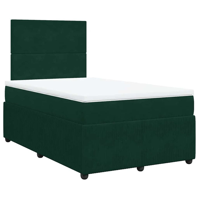 Pat box spring cu saltea, verde închis, 120x200 cm, catifea - WALTI WALTI