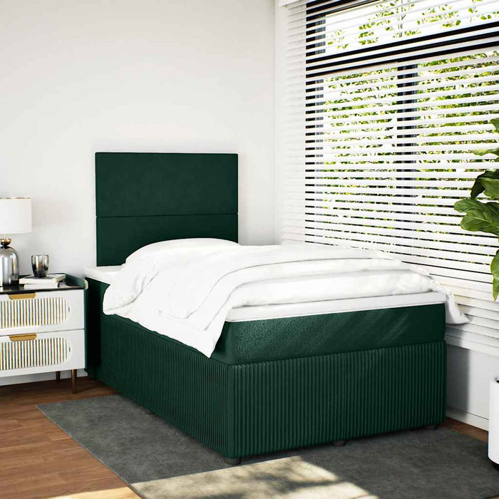Pat box spring cu saltea, verde închis, 120x200 cm, catifea - WALTI WALTI