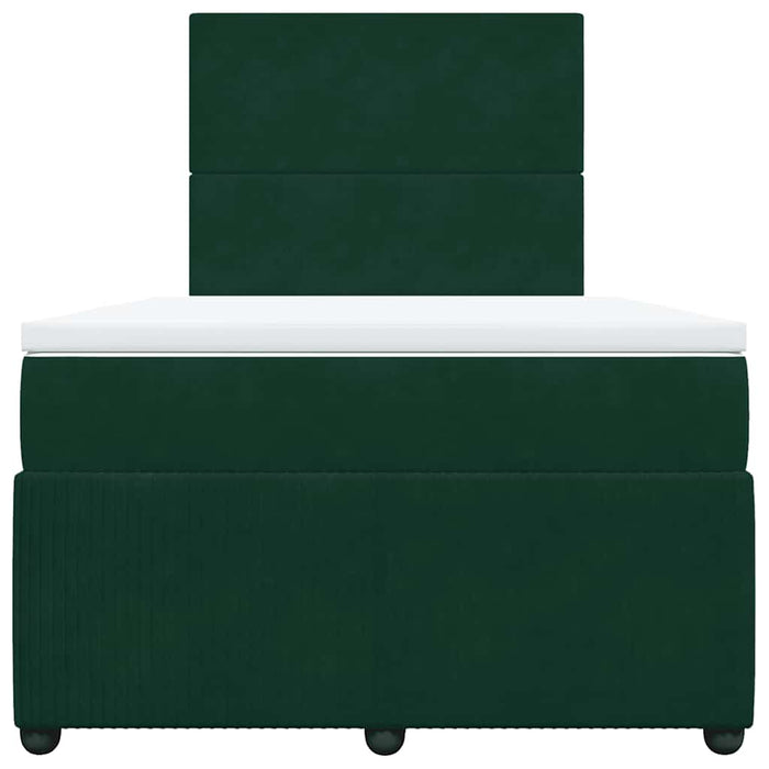Pat box spring cu saltea, verde închis, 120x200 cm, catifea - WALTI WALTI