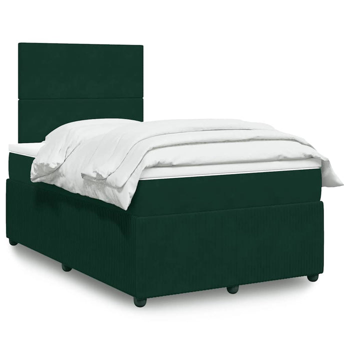 Pat box spring cu saltea, verde închis, 120x200 cm, catifea - WALTI WALTI