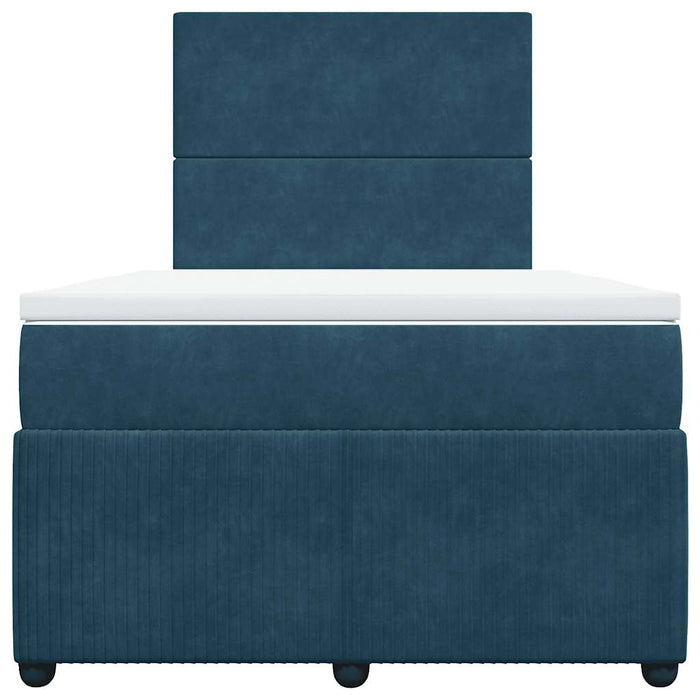 Pat box spring cu saltea, albastru, 120x200 cm, catifea - WALTI WALTI