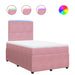 Pat box spring cu saltea, roz, 120x200 cm, catifea - WALTI WALTI