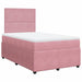 Pat box spring cu saltea, roz, 120x200 cm, catifea - WALTI WALTI