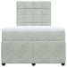 Pat continental cu saltea, gri deschis, 120x200 cm, catifea - WALTI WALTI