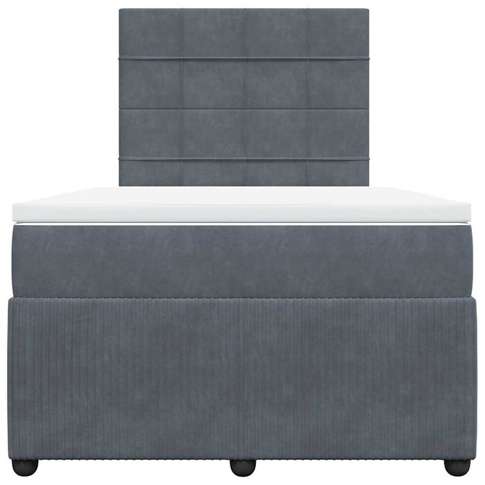 Pat box spring cu saltea, gri închis, 120x200 cm, catifea - WALTI WALTI