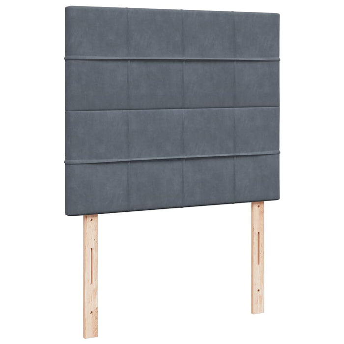 Pat box spring cu saltea, gri închis, 120x200 cm, catifea - WALTI WALTI