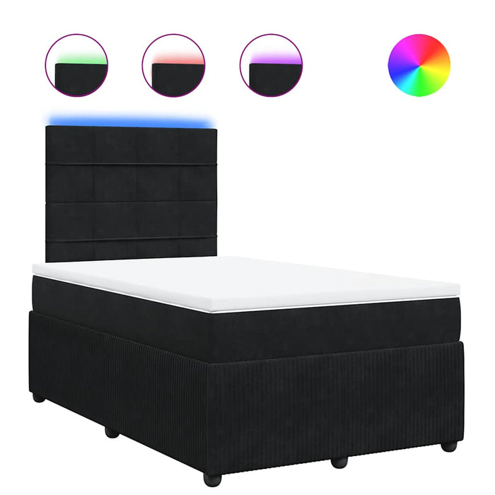 Pat box spring cu saltea, negru, 120x200 cm, catifea - WALTI WALTI