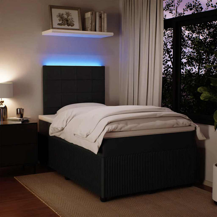 Pat box spring cu saltea, negru, 120x200 cm, catifea - WALTI WALTI