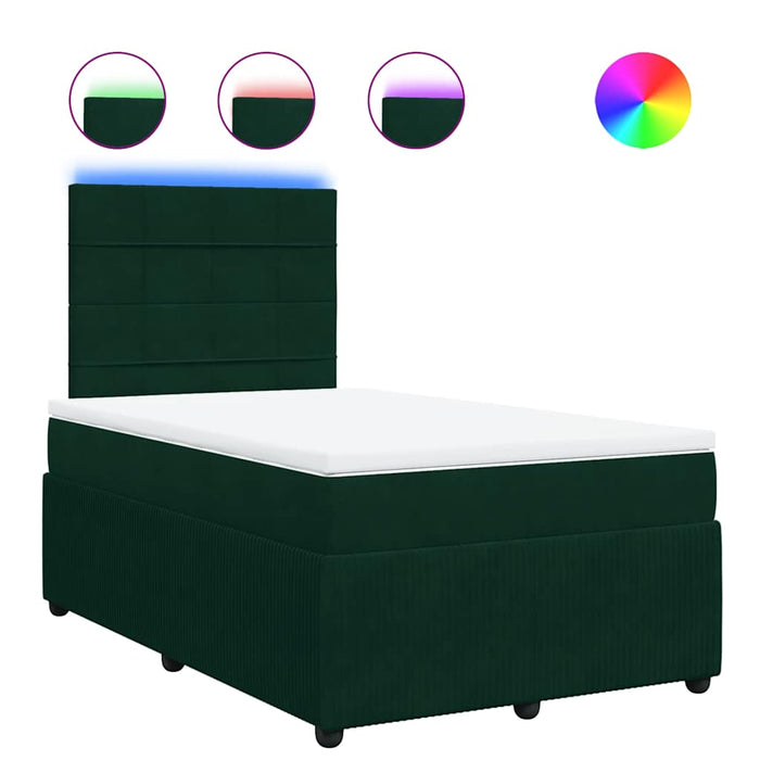 Pat box spring cu saltea, verde închis, 120x200 cm, catifea - WALTI WALTI