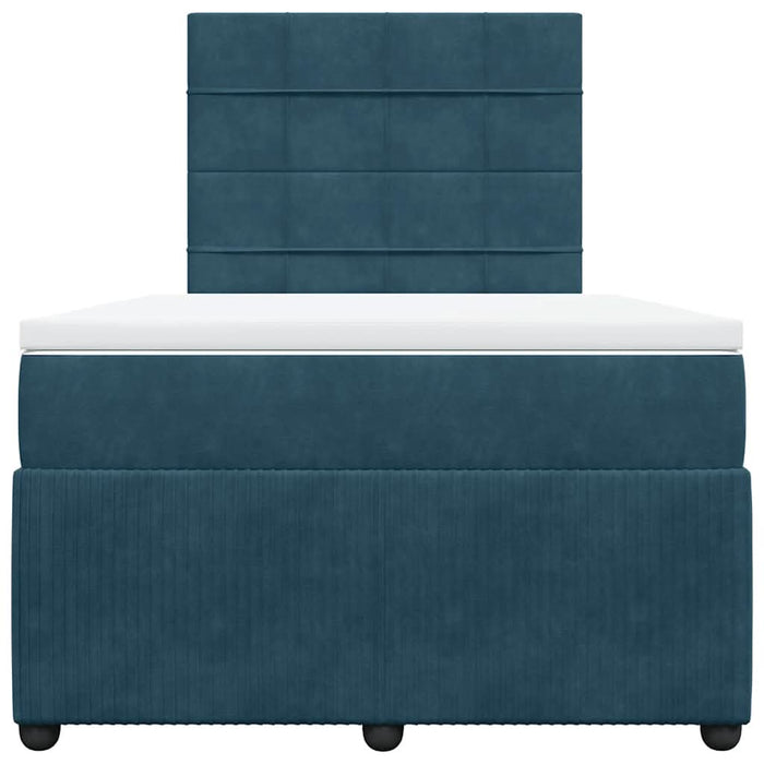 Pat box spring cu saltea, albastru, 120x200 cm, catifea - WALTI WALTI
