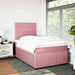 Pat box spring cu saltea, roz, 120x200 cm, catifea - WALTI WALTI