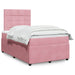 Pat box spring cu saltea, roz, 120x200 cm, catifea - WALTI WALTI