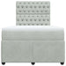 Pat continental cu saltea, gri deschis, 120x200 cm, catifea - WALTI WALTI