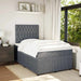 Pat box spring cu saltea, gri închis, 120x200 cm, catifea - WALTI WALTI
