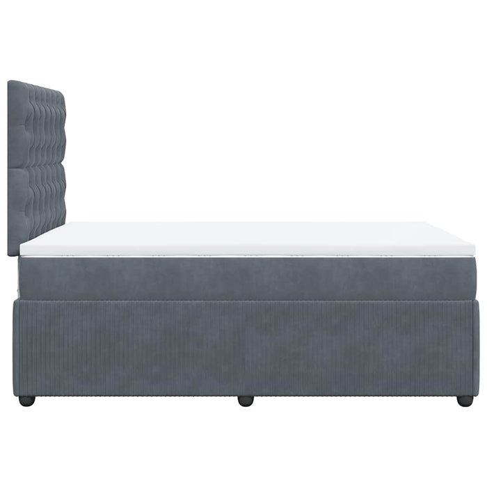 Pat box spring cu saltea, gri închis, 120x200 cm, catifea - WALTI WALTI