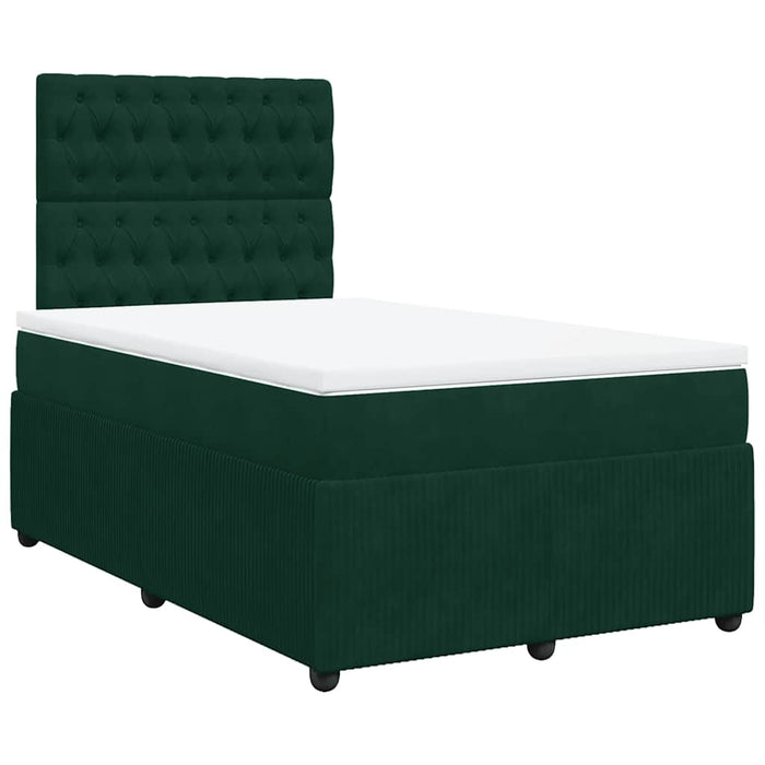 Pat box spring cu saltea, verde închis, 120x200 cm, catifea - WALTI WALTI