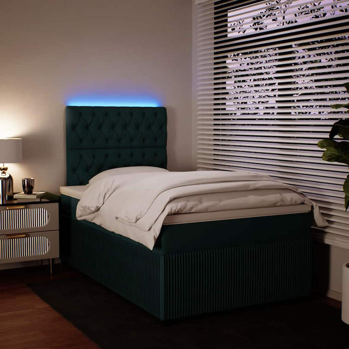 Pat box spring cu saltea, verde închis, 120x200 cm, catifea - WALTI WALTI