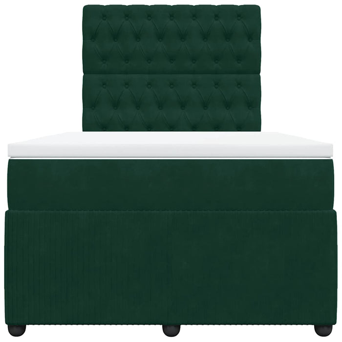 Pat box spring cu saltea, verde închis, 120x200 cm, catifea - WALTI WALTI
