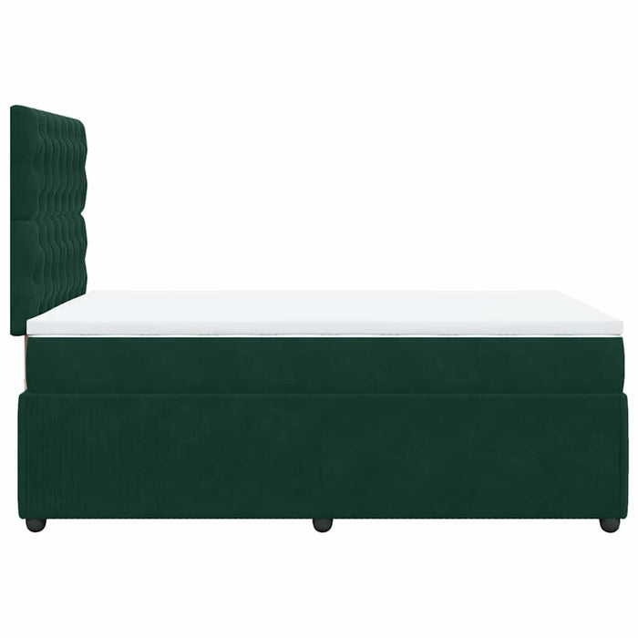 Pat box spring cu saltea, verde închis, 120x200 cm, catifea - WALTI WALTI