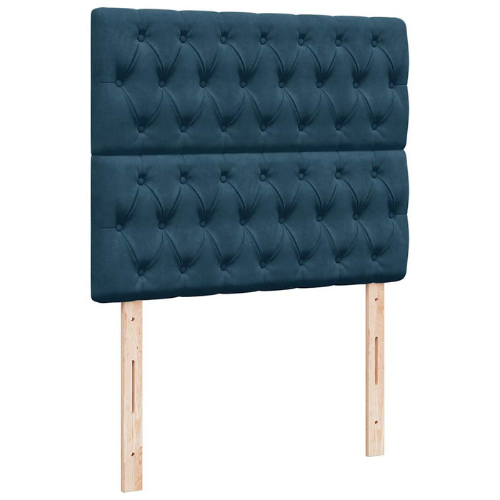 Pat box spring cu saltea, albastru, 120x200 cm, catifea - WALTI WALTI