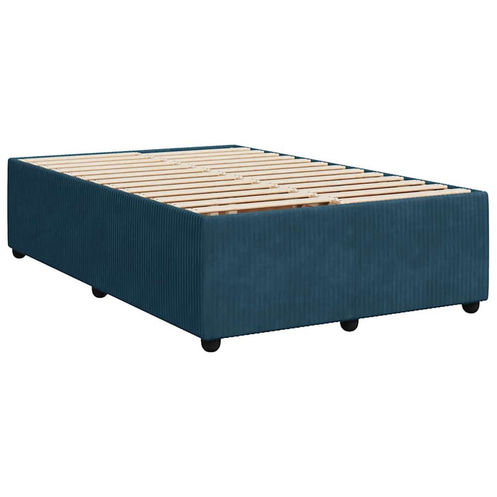 Pat box spring cu saltea, albastru, 120x200 cm, catifea - WALTI WALTI