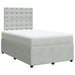 Pat continental cu saltea, gri deschis, 120x200 cm, catifea - WALTI WALTI