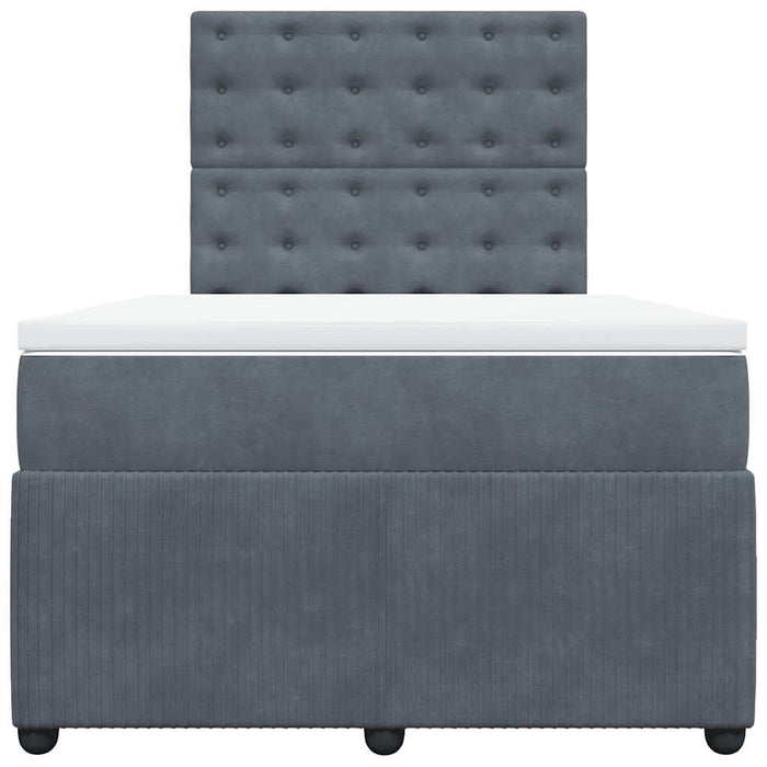 Pat box spring cu saltea, gri închis, 120x200 cm, catifea - WALTI WALTI