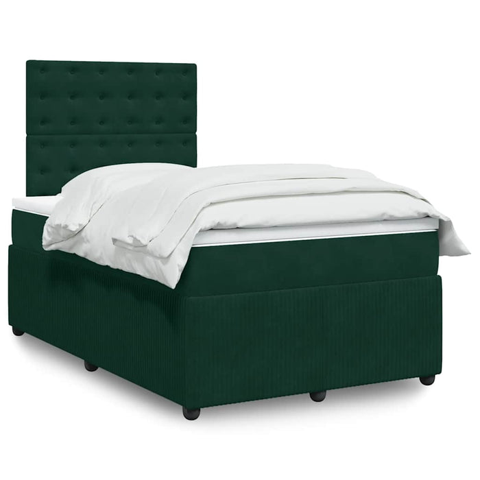 Pat box spring cu saltea, verde închis, 120x200 cm, catifea - WALTI WALTI