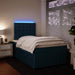 Pat box spring cu saltea, albastru, 120x200 cm, catifea - WALTI WALTI