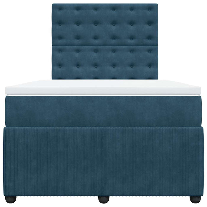 Pat box spring cu saltea, albastru, 120x200 cm, catifea - WALTI WALTI