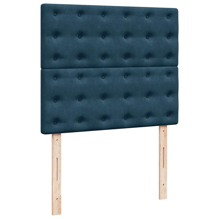 Pat box spring cu saltea, albastru, 120x200 cm, catifea - WALTI WALTI