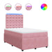 Pat box spring cu saltea, roz, 120x200 cm, catifea - WALTI WALTI