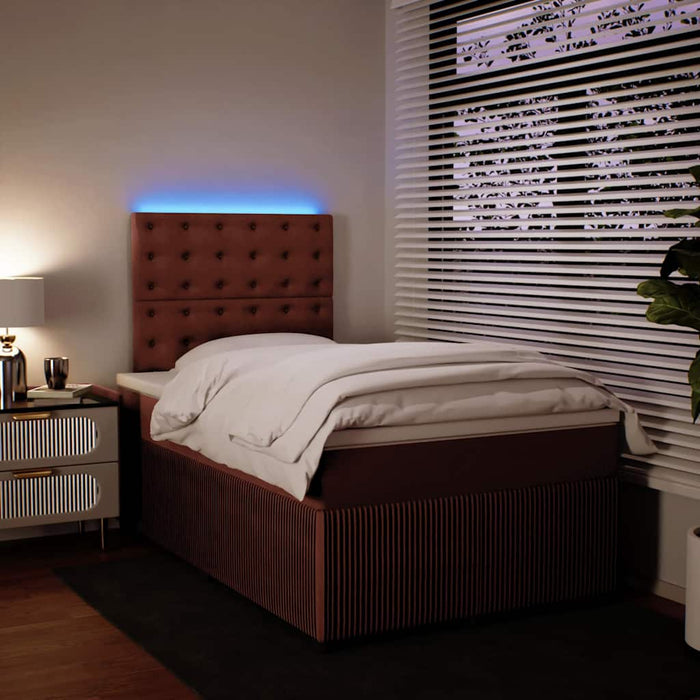 Pat box spring cu saltea, roz, 120x200 cm, catifea - WALTI WALTI