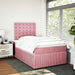 Pat box spring cu saltea, roz, 120x200 cm, catifea - WALTI WALTI