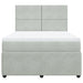 Pat box spring cu saltea, gri deschis, 140x190 cm, catifea - WALTI WALTI