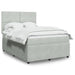 Pat box spring cu saltea, gri deschis, 140x190 cm, catifea - WALTI WALTI