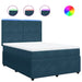 Pat box spring cu saltea, albastru, 140x190 cm, catifea - WALTI WALTI